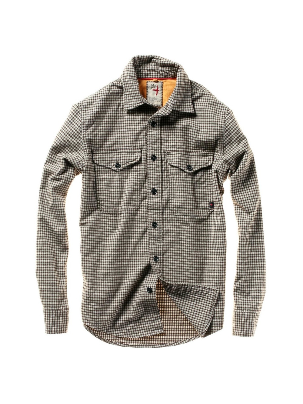 Relwen Utility Workshirt Houndstooth Button Up Brown Gray Outdoor Gorpcore L